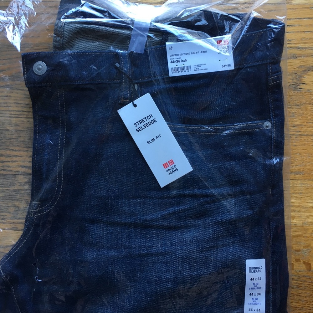 Uniqlo Stretch Selvedge Slim Fit New w/ Tags